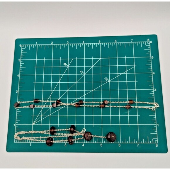 Sterling Silver 925 Baltic Amber Faceted Beads Stations Two Necklaces - Picture 15 of 16